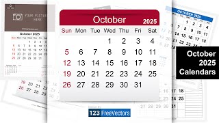 October 2025 Calendar  123FreeVectors [upl. by Elehcor379]