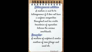 Types of mixture Heterogeneous mixture [upl. by Furmark595]