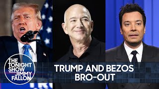 Trump Hosts Jeff Bezos at MaraLago Uber Donates 1 Million to Trumps Inauguration  Tonight Show [upl. by Francene138]