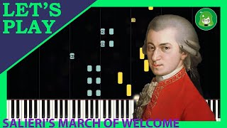 Salieris march of welcome by Wolfgang Amadeus Mozart Piano Tutorial [upl. by Yatnod333]