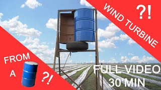 How to build eolian turbine with oil barrel step by step inexpensive VAWT savonius [upl. by Yxel]