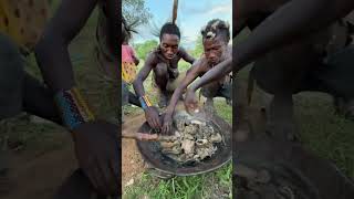 This is a huge Love sharing a Food together middle of Jungle 😋😮hadzabetribe villagelife food [upl. by Aiel]