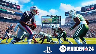 MADDEN 24 Patriots vs Jets GAMEPLAY [upl. by Nivat]