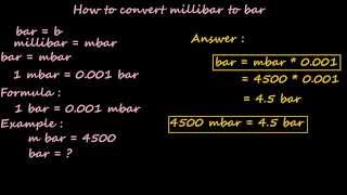 how to convert millibar to bar  pressure converter [upl. by Henryetta]