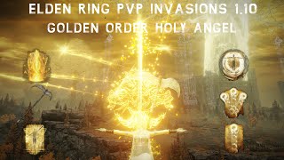 Elden Ring PvP Invasions 110  Golden Order Incantations Holy Angel Build [upl. by Cuttie]