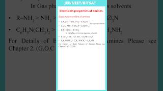 Basic nature orders of amines  JEE  NEET  BITSAT [upl. by Licna288]