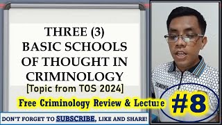 Three 3 Schools of Thought in Criminology TOS Topic  Criminology Lecture 8 [upl. by Moorish]