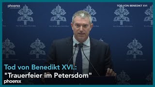 VatikanPressekonferenz zum Tode des emeritierten Papstes Benedikt XVI [upl. by Drais]