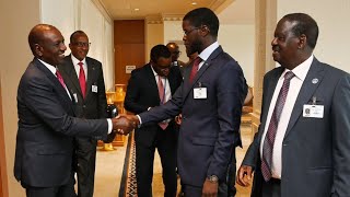 Ruto and Raila meets Senegalese President Diomaye Faye at UNGA [upl. by Ulysses]