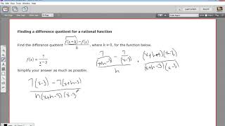 Finding a difference quotient for a rational function [upl. by Leahcimdivad]