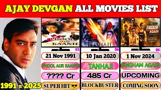 AJAY DEVGAN Total Movie List  Ajay Devgan All Hit And Flop Movie List 1991 To 2024 ajaydewgan [upl. by Lewellen]