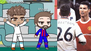 Ronaldo amp Messi React To Their Goals  Gacha Reaction [upl. by Rumilly]