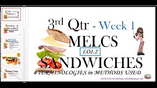 Qtr 3 MELC Week1 Lo1 2 Terminologist Cookery 9 [upl. by Ainaznat419]