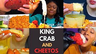 🌶️🔥🦀Spicy Cheetos King Crab Mukbang With Cheesy Mozzarella Spicy Noodles And Onion Rings🔥🤤🤤 [upl. by Sutherlan]