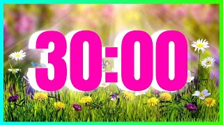 30 Minute Timer Spring  Flowers  Classroom  Music [upl. by Trudey]