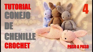 CONEJO TEJIDO  CHENILLE  CROCHET  TUTORIA PASO A PASO 2021  PARTE 4 [upl. by Barbabas]