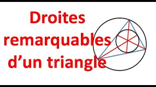 Droites remarquables dun triangle Hauteurs Médianes Médiatrices et Bissectrices Sixième [upl. by Behlau]