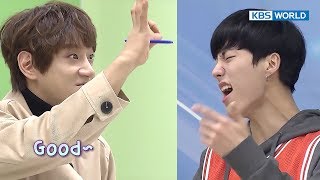 Jeups vocals are on fleek Hwang ChiYeul gives thumbs up The Unit20180111 [upl. by Napas]