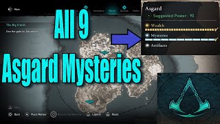 Assassins Creed Valhalla All Asgard Mysteries Locations guide [upl. by Kirsten59]