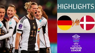 🇩🇪 Germany vs Denmark 🇩🇰 UEFA Womens Nations League Highlights  Group C [upl. by Nairret]