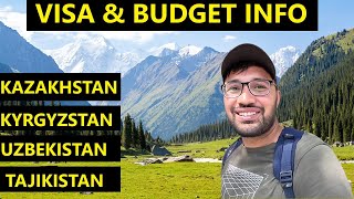 How to travel Kazakhstan Kyrgyzstan Uzbekistan Tajikistan in budget   Visa info  Budget info [upl. by Josefina]