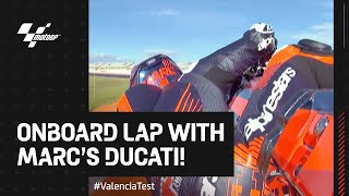 Onboard lap at Valencia with Marc Marquez amp his Ducati 🏍️  ValenciaTest [upl. by Denn]