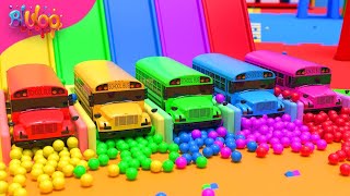 The Wheels on The Bus Song  Colorful Bus  BluLoo Nursery Rhymes amp Kids Songs [upl. by Burlie]