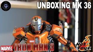 Hot toys  Iron Man 3  Mark 36 PEACEMAKER scale 16 Unboxing 4K [upl. by Llevert470]