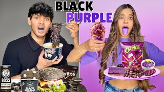 Eating Only One Colour Food for 24 Hours  Black amp Purple Challanage  Yash and Hass [upl. by Anitniuq60]