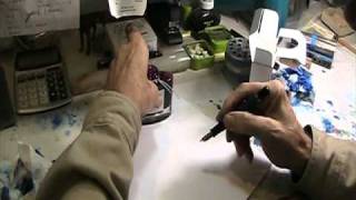 Filling instructions for a Pelikan pen M800 O3B with Crimson Glory Vine ink nibscom [upl. by Arakal]