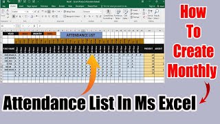 Monthly Attendance sheet College School etc  Absent or Present [upl. by Nnylahs]