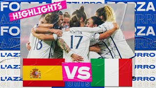 Highlights SpagnaItalia 23  Femminile  UEFA Women’s Nations League [upl. by Okoyk783]