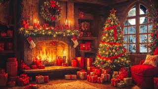 Cozy Christmas Ambience 2024 🎁 Instrumental Christmas Music with Cracking Fireplace [upl. by Standish148]