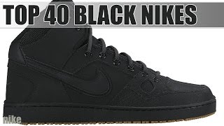 Top 40 All Black Nike Shoes [upl. by Aihsi]