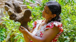 What a huge purple yam Dandila ala  Village Life with Mali Cooking [upl. by Renwick]