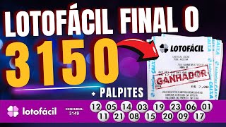 Dicas Lotofacil 3150 FINAL 0  Analise 3149 [upl. by Parnell]