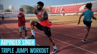 TrainingDiaries  Arpinder Singh  Triple Jump Conditioning workout  Tokyo Olympics 2021 Shorts [upl. by Anoed]