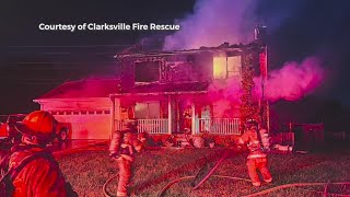 Home damaged in Clarksville fire [upl. by Vida761]