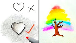 Easy Drawing Tricks Youll Love Creative Drawing Hacks [upl. by Ecilayram184]