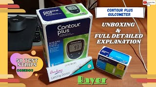 Bayer Contour PLUS Gulcometer With 50 Test Strips Unboxing amp Full Detailed Explanation [upl. by Aikas]