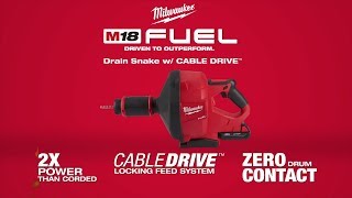 Milwaukee® M18™ FUEL™ Drain Snake wCable Drive™ [upl. by Sinnoda314]