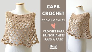 Cómo tejer CAPA a CROCHET todas las tallas fácil y rápido [upl. by Middle]