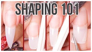 How to Shape and File your Nails 💕 Almond Stilletto Coffin and Square look [upl. by Kone]