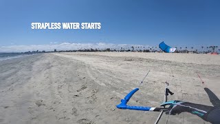 kitefoiling strapless waterstart compilation [upl. by Zanze]