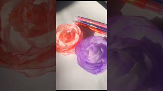 DIY Rose from tissue paper art craft Rose ytshort shorts tissue paper rose [upl. by Irakab]