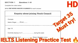 Enquiry about joining youth council IELTS Listening with Answers  IELTS Listening practice Test [upl. by Anelec]