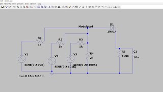 Amplitude Modulation and Demodulation Circuit implementation using LTspice [upl. by Witkin]