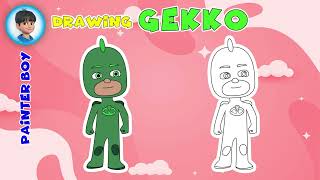 how to draw gekko from pj masks  drawing greg [upl. by Hallerson]