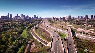 Flying over Mississauga Highway 403 [upl. by Nev]