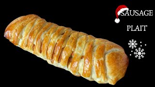 Easy Sausage Plait  Giant Sausage Roll Recipe  Party Food [upl. by Fugere]